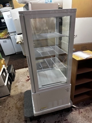 未使用(通電確認のみ) 4面ガラス冷蔵ショーケース　178L