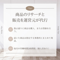 ★物販★商品のリサーチと販売を運営元が全て代行します★作業時間は月に3時間程★の画像