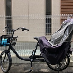 【7/23まで】子乗せ自転車／非電動／ヘルメット付き／カバー付き 7/23まで】子乗せ自転車／非電動／ヘルメット付き／カバー付き