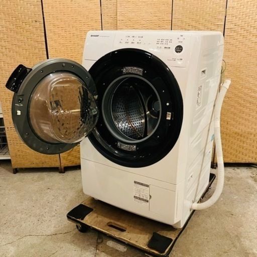 【売約済】ドラム式洗濯機　ドラム　洗濯機　シャープ SHARP ES-S7F-WL [ドラム式洗濯乾燥機 洗濯7kg/乾燥3.5kg 左開き プラズマクラスター 除菌機能 ホワイト系]  2021年製　 ドラム式洗濯機乾燥機　乾燥機　乾燥機　ES-S7F
