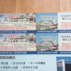 京阪　株主優待券一式　乗車券7枚、ひらパー入園券、ザ・ブーン入場券など盛り沢山の画像