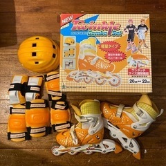 【値下げ】ローラーブレード　キッズ用　20〜23センチ プロテク...