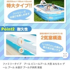 【交渉中】ビニールプール ブルー ファミリープール 特大プール 夏休みの画像