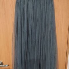シフォンスカート マキシ丈 グレー