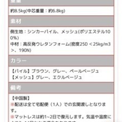 ダブルサイズ　マットレス　三つ折りの画像