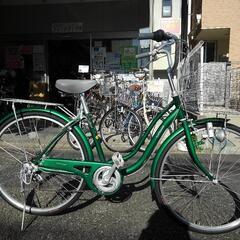 中古自転車２６２１　前後タイヤ新品！　２６インチ　６段ギヤ　ダイ...