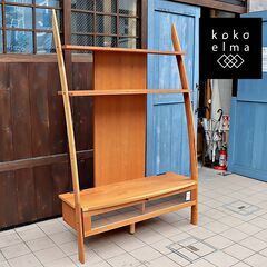 マルヨシ民芸家具のDEEP(ディープ)Ⅱ 115TVボードです。ブラックチェリー材を使った壁面タイプのシンプルなテレビボードは木の表情を生かしたナチュラルなデザイン！棚板付きで飾り棚としても♪DG301