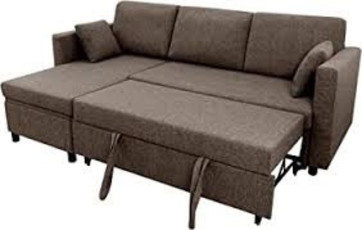 新品未使用品 取りに来れる方限定 Amazonブランド モビアンソファベッド3人掛け 収納付き ブラウン