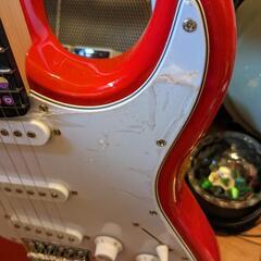 取引中　エレキギター　ストラト　赤　PLAYTECHの画像
