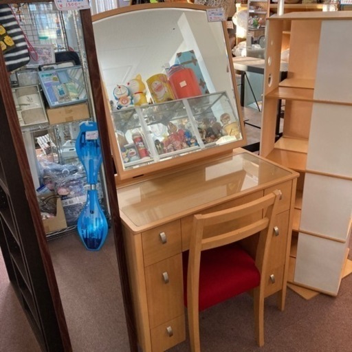 ★激安家具★美品　浜尾木工　鏡台　チェアセット