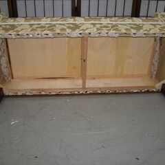 R242 ジェニファーテイラー ロングスツール ベッドサイドチェア ベージュ ジャガード プリンセス 姫系 カルトナージュ Used