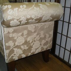 R242 ジェニファーテイラー ロングスツール ベッドサイドチェア ベージュ ジャガード プリンセス 姫系 カルトナージュ Used