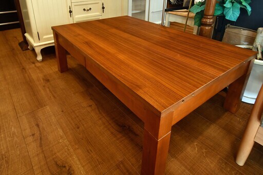 ★未使用アウトレット品(^^♪★ウォールナット　3段階　伸長式　ローテーブル　こたつユニット付き★相模原　横浜　神奈川　近郊配送可★