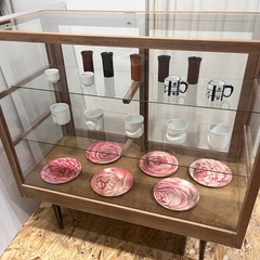 最終価格22000円 古い無垢材 ガラスケース アンティーク ショーケース