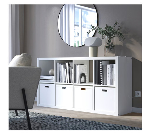 イケア KALLAX カラックス シェルフユニット, ホワイトステインオーク