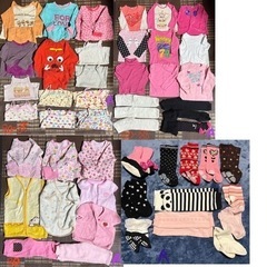 交渉中　女の子サイズ80〜85、夏〜冬パジャマ、服、靴下など70点くらいの画像