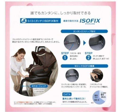 チャイルドシート　エールべべ・クルット3i  ISOFIX