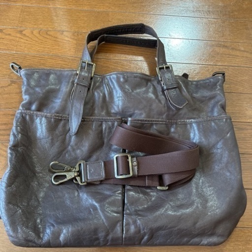 バーバリーブラックレーベル☆牛革ブラウンレザートートバッグ