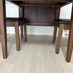 ダイニングテーブルセット 80〜120cm 伸縮式　椅子付き 折りたたみ  の画像