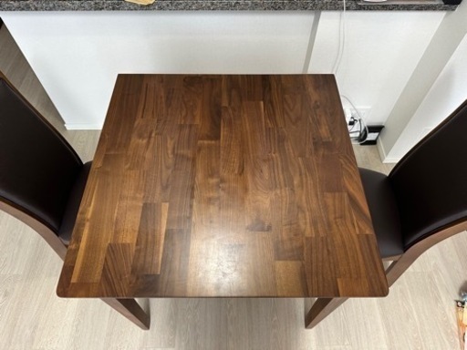 ダイニングテーブルセット 80〜120cm 伸縮式　椅子付き 折りたたみ