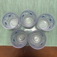 すりガラスの冷茶用グラス5個セットの画像