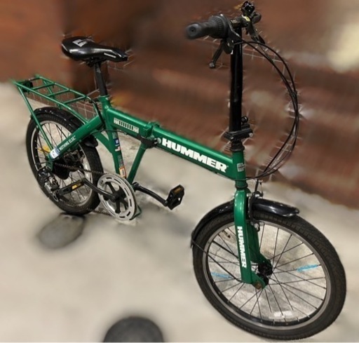 ハマー折り畳み自転車20インチ　6段階ギア　グリーン