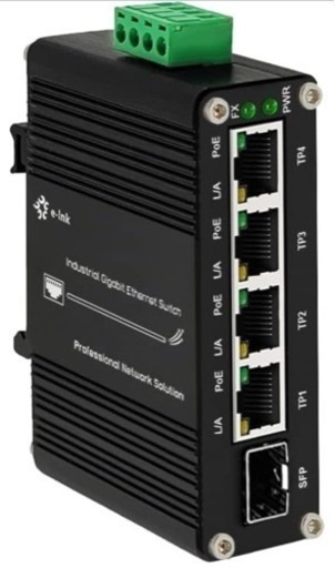 ミニ インダストリアル 4 ポート 10/100/1000Mbps ギガビット イーサネット POE + スイッチ SFP ポート付き DIN レール/ウォールマウント 4 ポート 10/100/1000BASE-T RJ45 + 1 ポート 100/1000FX (SFP) サポート 12-48V DC