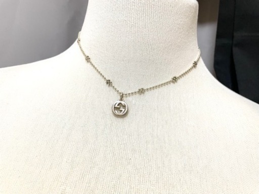 GUCCI グッチ インターロッキング フラワーモチーフ ボールチェーン GG ネックレス ダブルG シルバー AG925