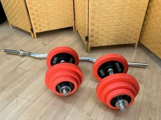 【引取】ダンベル　irotec 35kg (17.5kg × 2) Wバー付き　筋トレ　トレーニング