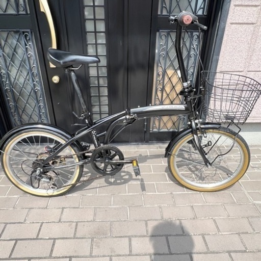 折りたたみ自転車　SP FOLDER6 ブラック　20インチ　 6段変速付き　前カゴ付き