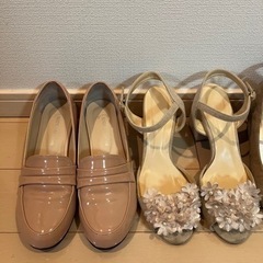 パンプス4足　ピンク、ベージュ系　Lサイズの画像