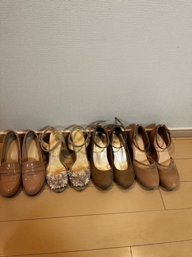 パンプス4足　ピンク、ベージュ系　Lサイズ