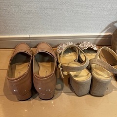 パンプス4足　ピンク、ベージュ系　Lサイズの画像