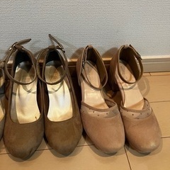 パンプス4足　ピンク、ベージュ系　Lサイズの画像