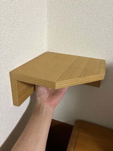 【中古】無印良品、壁取付用棚、コーナー用、平面用