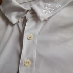 アディダス ゴルフ　エンボス　ポロシャツ　ボタンダウンの画像