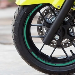 グリーン ギザ ホイール リムステッカー リム ステッカー ラインテープ バイク 自動車 17 18 インチ の画像