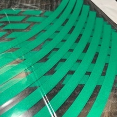 グリーン ギザ ホイール リムステッカー リム ステッカー ラインテープ バイク 自動車 17 18 インチ の画像