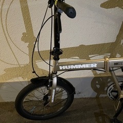 ハマー折り畳み自転車 20インチ 6段階ギア ゴールド