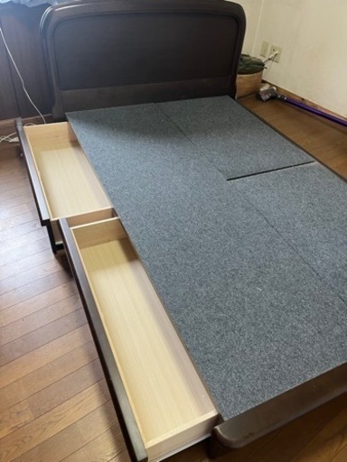 セミダブルベッド　引き出し収納　Serta/サータ■高級■PEDIC PREMIUM KNIT マットレス付き