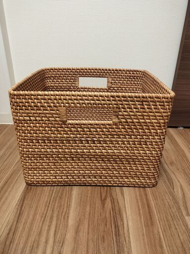 MUJI 無印良品 ラタンバスケット かごBOX 大2個 横幅43cm