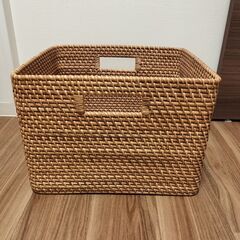 MUJI 無印良品 ラタンバスケット かごBOX 大2個 横幅43cm