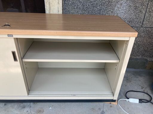 ローカウンター UCHIDA ウチダ 内田洋行 キャビネット 木目調2段引違扉