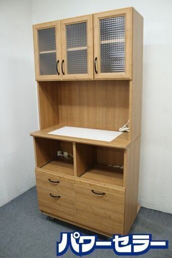 B-COMPANY/ビーカンパニー コチーナ キッチンボード 幅90 レンジボード 北欧風 モイス ナチュラル ユーアイ 中古家具 店頭引取歓迎 R7342