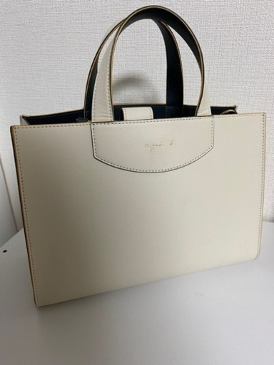 【美品】agnes b. ハンドバッグ ホワイト