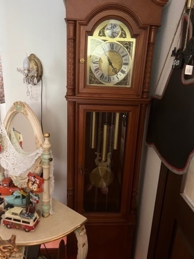 アンティーク　ホールクロック　ボンボン時計　重鎮式