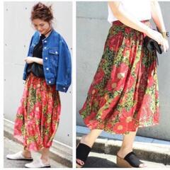 🌈nanashop  spick＆span　Libertyリバティ大花柄×フレアスカートRose Xantheローズザンジーの画像