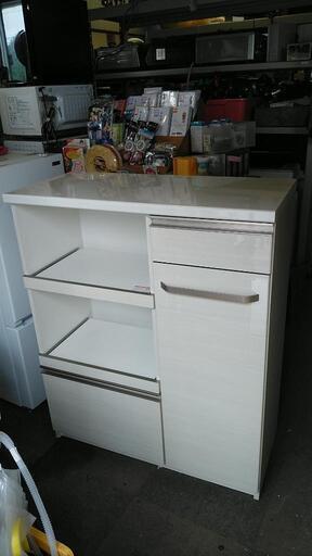 0097★北41 配送料込！ 美品★ レンジボード　白　ホワイト　創愛ファニチュア　札幌　リサイクルショップ