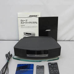 ss5308　BOSE　Wave Music System　AWRCCB　ブラック　ガラス台付き　ボーズ　CDプレーヤー　黒　AM/FM　リモコン付き　取扱説明書付き　パーソナルオーディオシステム　ウェーブミュージックシステム