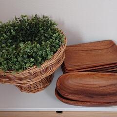 【USED】木製雑貨セット／トレイ・シェルフ他【お譲りします】